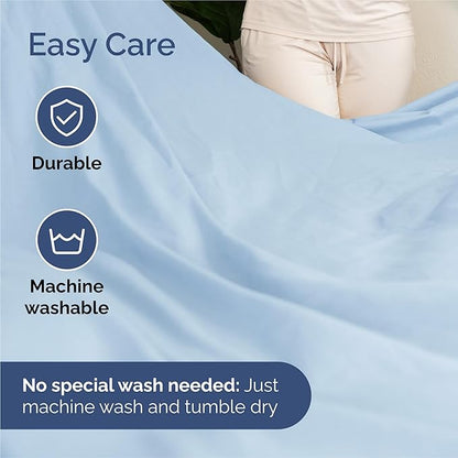 Split King Sheets Set 7 Piece - Includes 4 Pillowcases - Bed Sheets Split King - Soft Hotel Luxury Bedding - Cooling, Cozy & Breathable - 1 Flat & 2 Fitted & 4 Pillowcases w/ Deep Pockets - Baby Blue