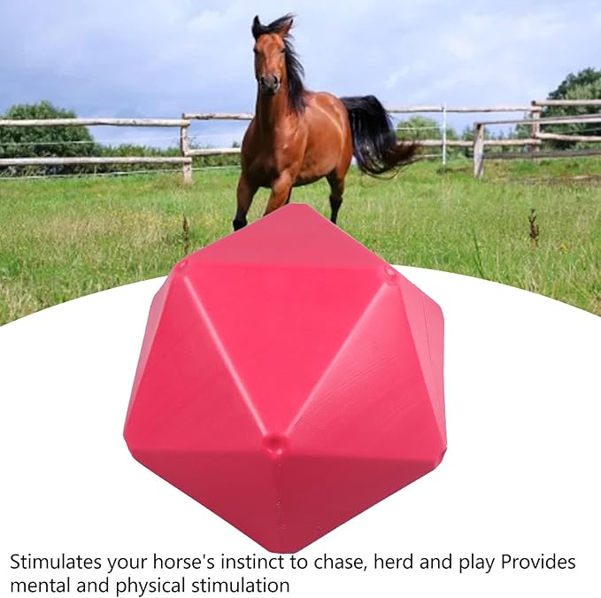 Horse Treat Ball Fun Polygon Slow Feed Hay Ball Horse Play Toy Ball Feeder Chasing Herding Entertainment PE Material-Mewly Pet