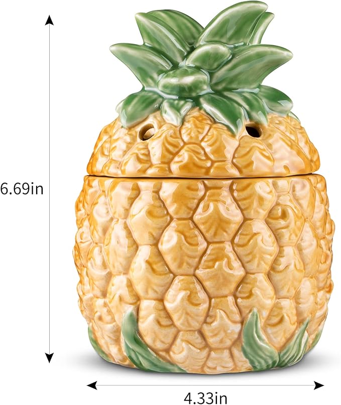 STAR MOON Wax Melt Warmer for Scented Wax Electric - Tropical Pineapple Design with Ceramic Warming Plate - Ideal for Home and Office - No Flame