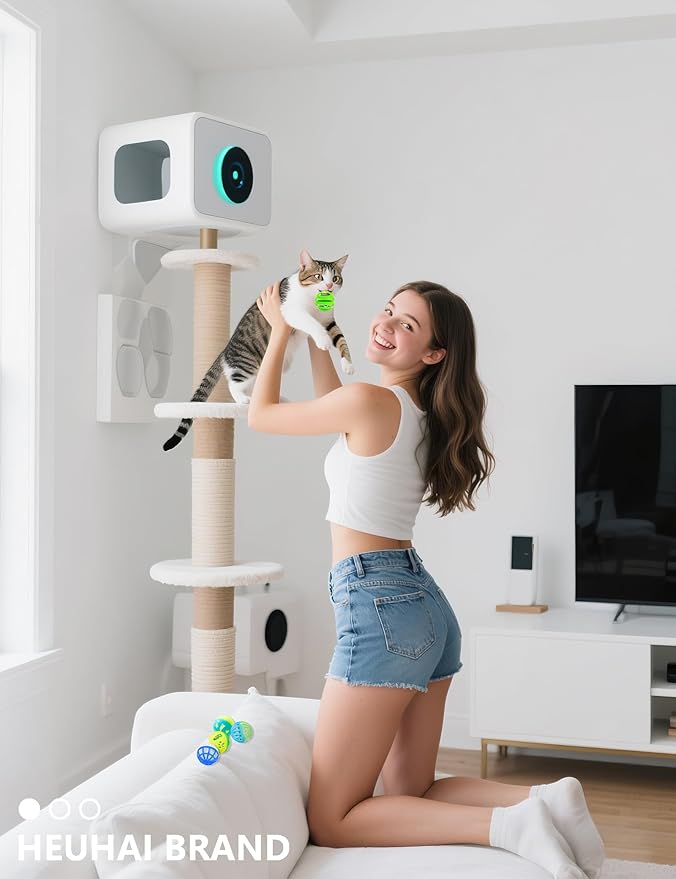 10-Pack Cat Toy Balls for Kittens and Adult Cats, Furry Fun (1.5'' - 2.1'', Cat Toys Value Pack)-Mewly Pet