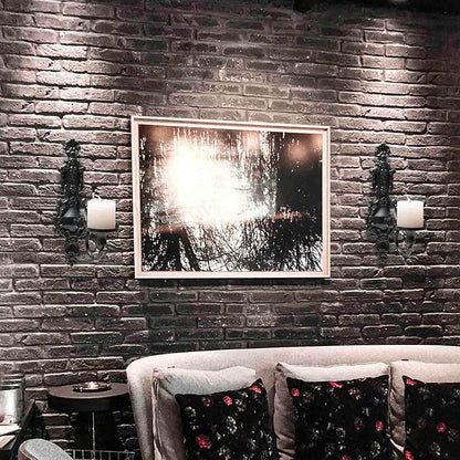 GAKA Wall Sconce Candle Holder Set of 2 Gothic Metal Candle Sconce Black Candle Holders Vintage Wall Mount Candle Holders Decorative,Black
