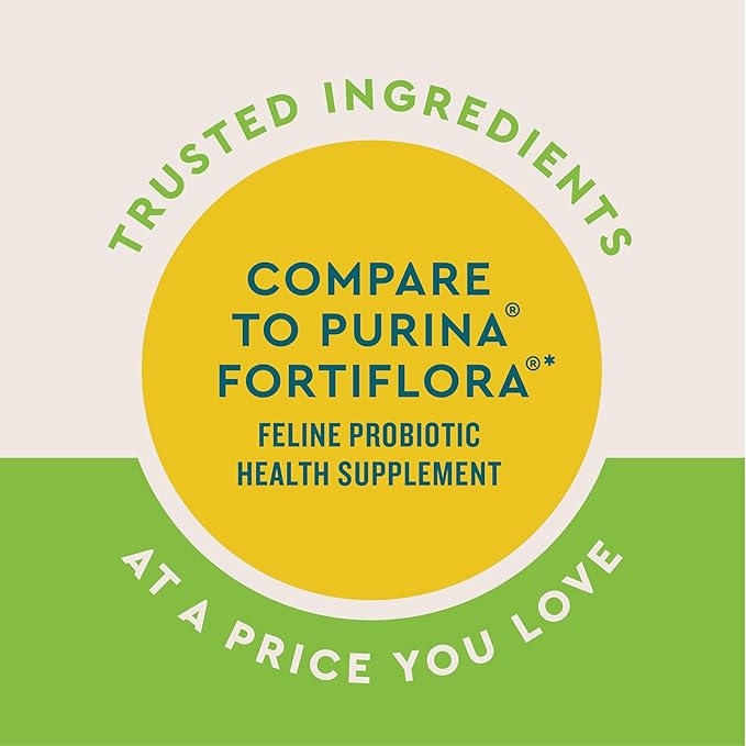 VetIQ Probiotic Powder for Cats, Compare to Fortiflora Probiotic Powder*, Treats Diarrhea and Food Sensitivity, Chicken Flavored Single Serve Packets for Indoor and Outdoor Cats, 30 Count-Mewly Pet