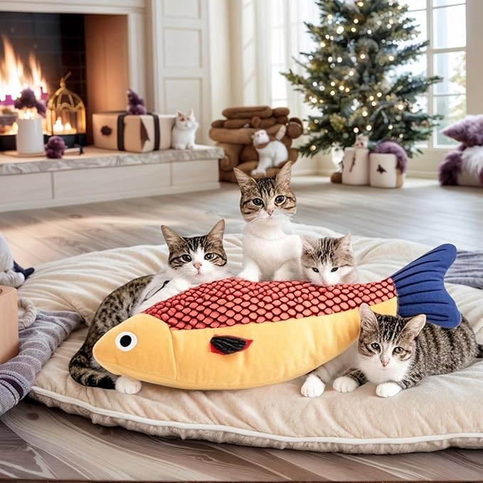 Cat Toys for Bored Indoor Adult Cats - Catnip Toys for Mental Stimulation, Interactive & Durable Kicker Toys for Solo Play, Best for Lazy or Senior Cats(Green-Mewly Pet