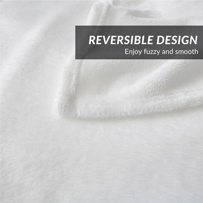 Bedsure GentleSoft Fleece Blanket Twin Size White - 300GSM Lightweight Plush Fuzzy Cozy Soft Warm Blanket for Bed, Sofa, Couch, Travel, Camping, 60x80 inches