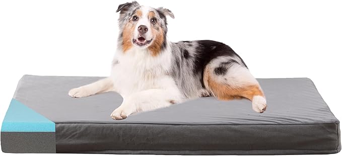 Orthopedic Memory Foam Dog Bed, Cooling Dog Beds Waterproof Pet Bed for Crate with Removable Washable Cover, L(35inch,65Lbs)-Mewly Pet