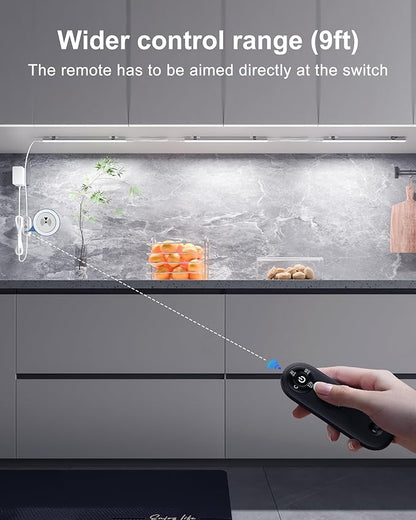 Remote Control Under Cabinet Led Light Plug in, Dimmable Daylight White 4500K, 3 Pack 12 inch Linkable Led Under Counter Lights for Kitchen Upgrade ETL Listed Plug 24V, UNO-LK 4500K