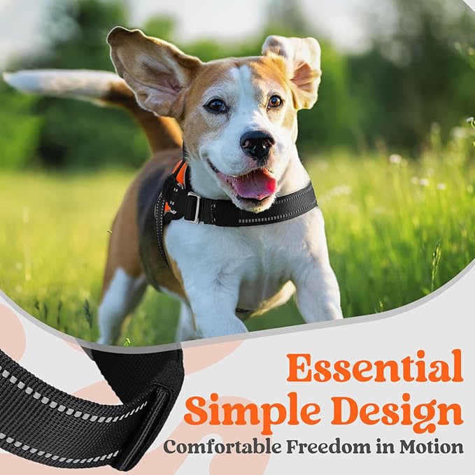 rabbitgoo Dog Harness for Large, Easy On Pet Vest with One Buckle, No Pull Adjustable Service Harness with D-Ring & Handle, Reflective for Safety Walking, Training, Orange, XL-Mewly Pet