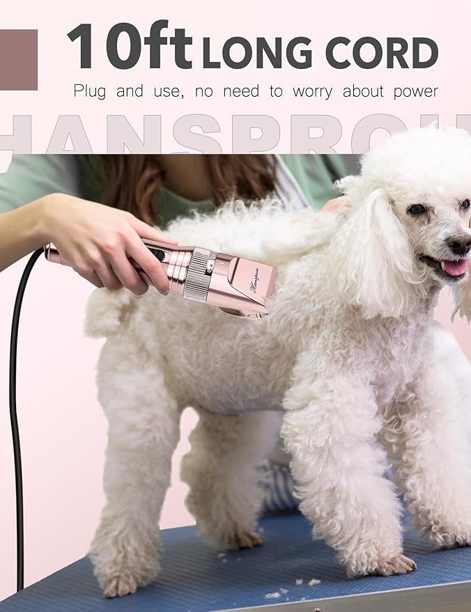 Dog Clippers for Grooming,Upgraded 36V Heavy Duty Dog Clippers,Professional Pet Hair Trimmer for Thick Coat,Corded Pet Clipper with Guard Combs Brush-Mewly Pet