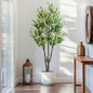 6.23ft Artificial Olive Tree, Faux Olive Tree with Lifelike Fruits, 74.8in Fake Olive Tree with Sturdy Plastic Pot, Artificial Plants for Office Home Living Room Indoor Outdoor Decor