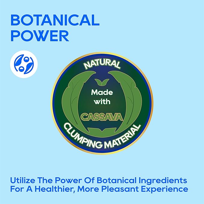 HoneyCare Cassava Cat Litter | Natural Plant-Based Litter | Quick Clumping & Low Dust | Superior Odor Control | Sustainable & Flushable Formula | 24-lbs Value Pack (6 lbs x 4)-Mewly Pet