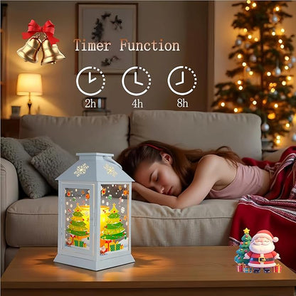 Christmas Candle Warmer Lamp,Electric Candle Lamp Warmer with Timer Dimmable,Compatible with 3 Wick Candles/Large Candel Jar,Rustic Candle Warming Lamp Lantern Farmhouse Style White