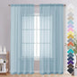 OVZME Sky Blue Sheer Curtains 84 Inches Long 2 Panels - Soft Light Filtering Window Sheer Panels for Living Room/Bedroom, Top Dual Rod Pocket, 1 Pair, Each 42Wx84L Inches