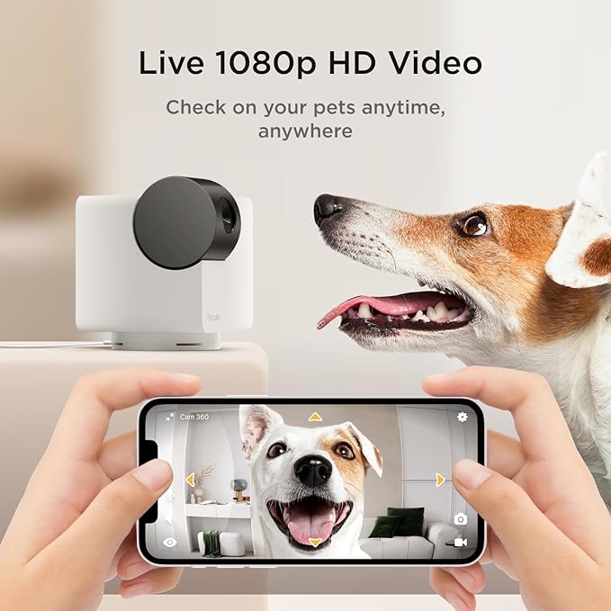 Petcube Cam 360 The Pack of 3 Camera | Ultimate Interactive WiFi Pet and Home Security Pan-Tilt Camera with Phone App, 1080p HD Video, 360° Rotation, Night Vision, Smart Alerts for Home Surveillance-Mewly Pet