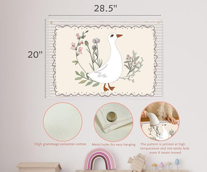 Silly Goose Nursery Rectangular Canvas Banner-Boho Flag Wall Sign Decor for Girls Toddler Kids, Baby Room Above Crib Bedroom Playroom Reading Room Decor-Baby Shower Birthday Christmas Gift