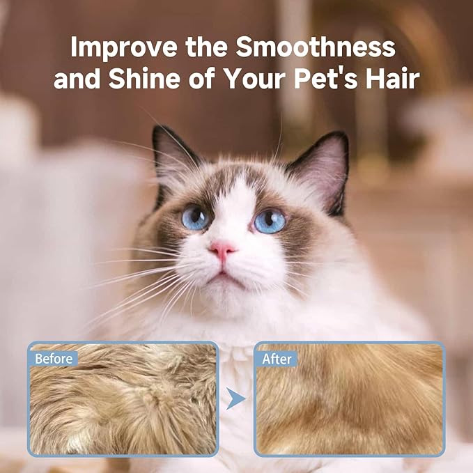 REIKIYA Cat Steam Brush,4-in-1 Spray Hair Removal Dog Brush for Shedding & Grooming with UV Light, Anti-Static Pet Spray Comb with One-Click Release Button-Mewly Pet