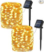 Brizled 2 Pack Solar String Lights, Total 132FT 400 LED Outdoor Solar Fairy Lights, 8 Modes Solar Twinkle Lights, Waterproof Mini LED Solar String Lights for Christmas Garden Party Decor, Warm White
