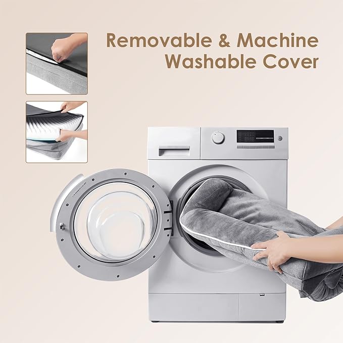 EHEYCIGA Orthopedic Dog Beds for Large Dogs, Waterproof Memory Foam Large Pet Bed with Sides, Non-Slip Bottom and Egg-Crate Foam Dog Couch Bed with Washable Removable Cover, Grey-Mewly Pet