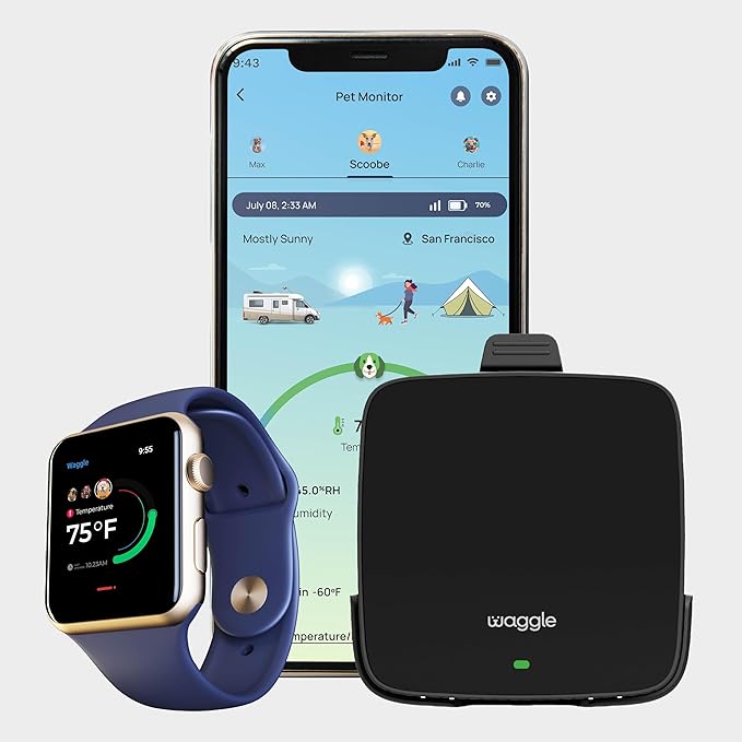 Waggle RV/Pet Temperature Monitor Lite + 4G Mini Camera Bundle - RV Pet Monitor | Real-time Temperature, Humidity, 4G Multi Carrier, 4G LTE Security Camera, Indoor/Outdoor, 2 Way Audio, Night Vision-Mewly Pet