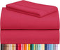 LuxClub 3 PC Sheet Set Bed Sheets Deep Pockets 16" Eco Friendly Wrinkle Free Cooling Machine Washable Hotel Bedding Silky Soft - Red Twin