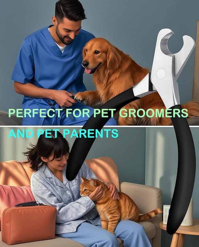 Large Dog Nail Clippers Wide Jaw Opening Heavy Duty Dog Nail Trimmer Cat Claw Clippers(Black)-Mewly Pet