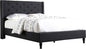 HomeLife Premiere Classics Cloth Black Linen 51" Tall Headboard Platform Bed with Slats Queen - Complete Bed 5 Year Warranty Included 007