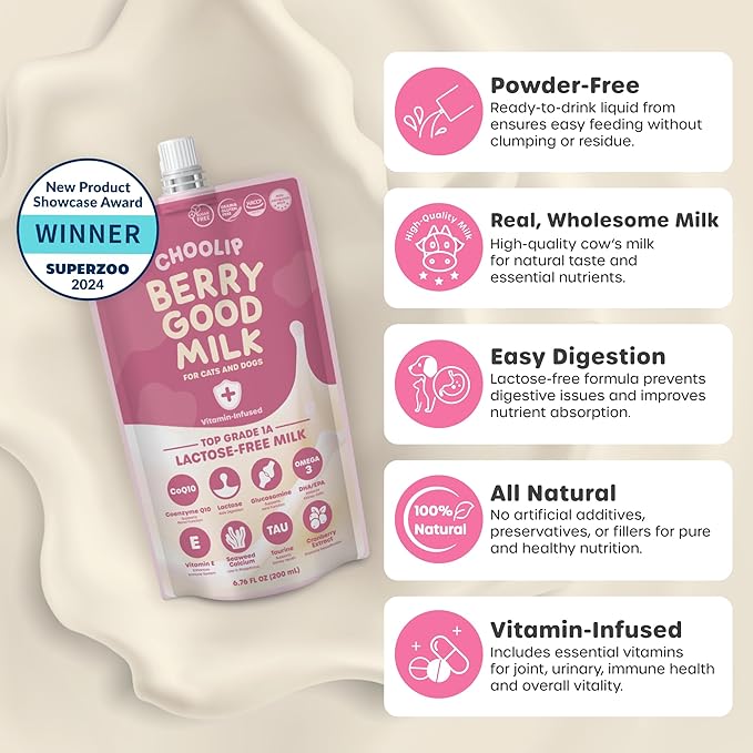 Bundle | Berry Good Milk 10pk Vitamin-Infused + 49 Variety Squeeze Vita Sticks with Essential multivitamins [Both Products are for Cats & Dogs of All Life Stages]-Mewly Pet