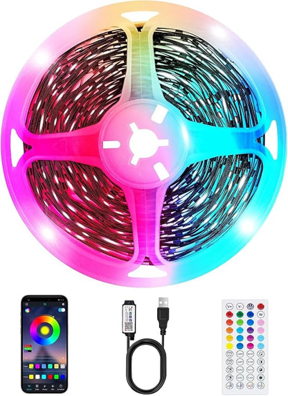 TV LED Strip, 3.28ft Smart RGB LED Lights for 24-32 Inch TVs, Music Sync Bluetooth App & Remote Control, USB-Powered for Gaming, Bedroom, PC, Home Theater
