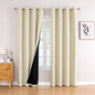 ChrisDowa 100% Blackout Curtains 84 inch Long for Bedroom with Black Liner, 2 Thick Layers Total Blackout Thermal Insulated Grommet Window Curtains 2 Panels Set (Light Beige, 52 x 84 Inch)