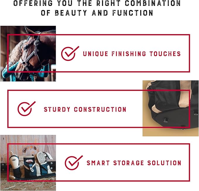 Weaver Leather Grooming Kit, Black/Beige, 65-2055-BK-Mewly Pet