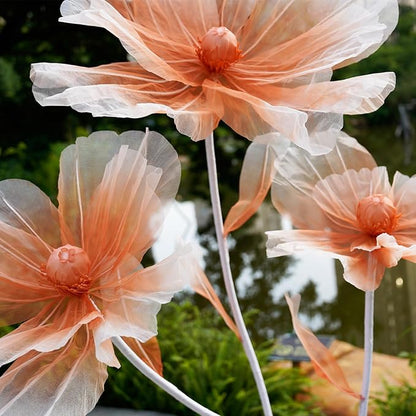 Giant Flowers for Decoration,66.9" Tall Floor Standing Life Size Silk Flower Decor - 3 Large Artificial Flowers with Stand for Wedding Reception,Party Banquet Background,Home Decor