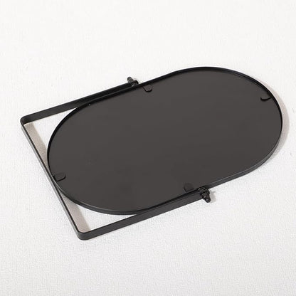 Metal Stand Adjustable Makeup Vanity Mirror Portable Black Small Desktop Mirror with 180° Rotation Desk Mirrors for Dressing Room,Bedroom, Bathroom,Tabletop