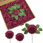 JOYLEX Artificial Flowers Realistic Roses, Real Looking Fake Roses with Stem for DIY Wedding Bouquets Centerpieces Bridal Shower Party Home Romantic Decorations (Wine Red, Regular 3" - 200pcs)