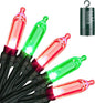 LYHOPE Battery Christmas Lights, 33ft 100 LED Christmas Lights Waterproof 8 Modes Battery Operated String Light for Outdoor & Indoor, Xmas Tree, Wreaths, Holiday Decoration (Red & Green)