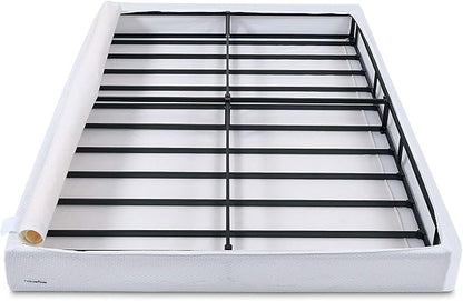 Amazon Basics Smart Box Spring Bed Base, 5-Inch Height Mattress Foundation, Tool-Free Easy Assembly, Twin, 74"L x 38"W x 5"H, White