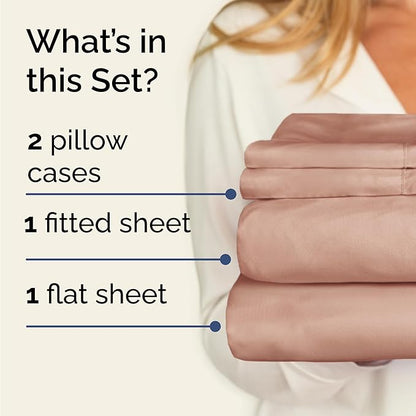 Twin XL 4 Piece Sheet Set - Comfy Breathable & Cooling - Ultra Soft Hotel Luxury Bedding Set w/ 8-16 Inch Deep Pockets - 1 Flat & 1 Fitted Sheet & 2 Pillowcases - Wrinkle Free and Easy Care - Mauve