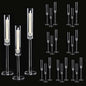 Vincidern 24pcs Taper Candle Holder Acrylic Candlestick Holder Clear Set for Table Centerpiece, Long Candle Stick Candle Stand Cylinder Shade for Halloween, Christmas Wedding Party Dining Room Decor