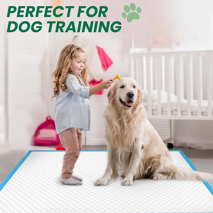 100 Count Large Dog & Cat Puppy Pee Pads - 28"x30" Absorbent Potty Training Pads | Leakproof Quick-Dry Disposable Pet Pads for Puppies, Dogs & Cats | Indoor, Outdoor, Litter Box, Housebreaking Use-Mewly Pet