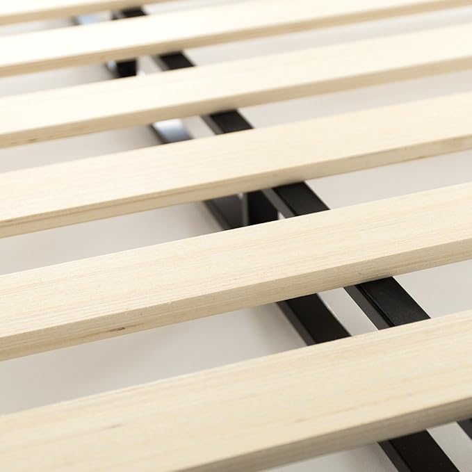 ZINUS Metal Box Spring with Wood Slats, 4 Inch Mattress Foundation, Sturdy Steel Structure, Easy Assembly, Full