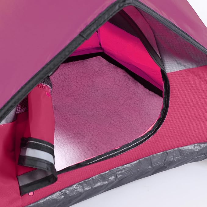 Cat Camping Tent, Cat Tent Bed, Pet Tent for Indoor Cat and Small Dog, Mini Tent (Red, 21 x 21 x 14 Inches)-Mewly Pet