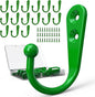 15 Pcs Coat Hooks, Hanger Hook with 30 Pieces Screws for Hanging Hat, Towel, Key, Robe, Coats, Scarf, Bag, Cap, Coffee Cup, Mugs(Green)