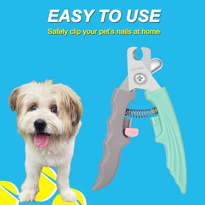 Dog Nail Clipper,Pet Nail Trimmers Safety Guard to Aviod Over Cutting,Puppy Cat Claw Trimmer,with Free Dog Comb & Nail File, Sharp Grooming Clipper, Great for Thick Toenail, Green-Mewly Pet