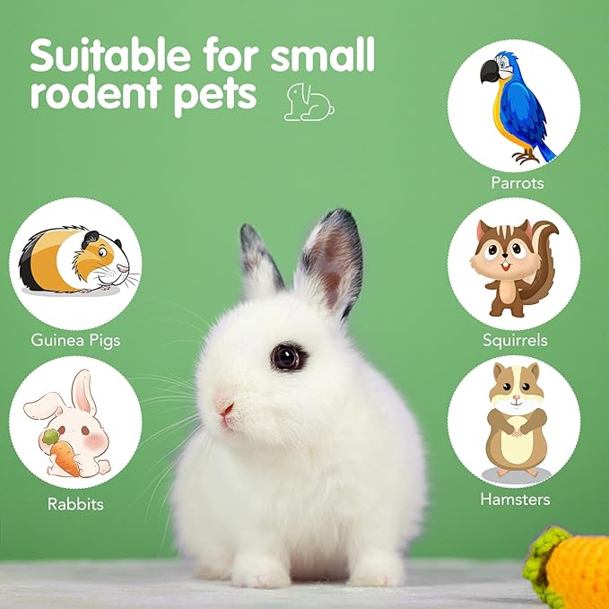 VESPRO Bunny Teys for Rabbits Hamster/Guinea Pig Toys Natural Timothy Hay Sticks chew Treats and Balls for Rabbit, Bunny, chinehila, Guirea Pig, Hamster, Bunny Teeth Care-Mewly Pet