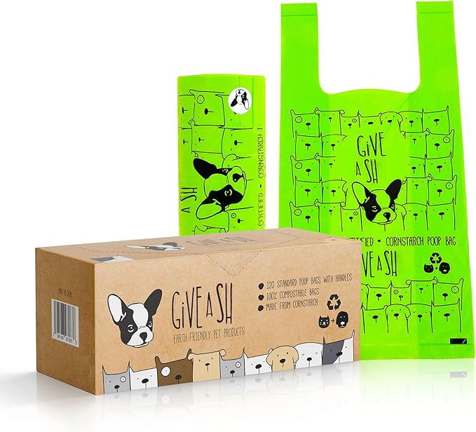 100% Certified Home Compostable Dog Poop Bags with Handles - 10% to Charity - ASTM D6400 & EN 13432 Compliant Large Poop Bags - 120 Bags - Large Pantry Roll of Plant Based Compostable Poop Bags-Mewly Pet