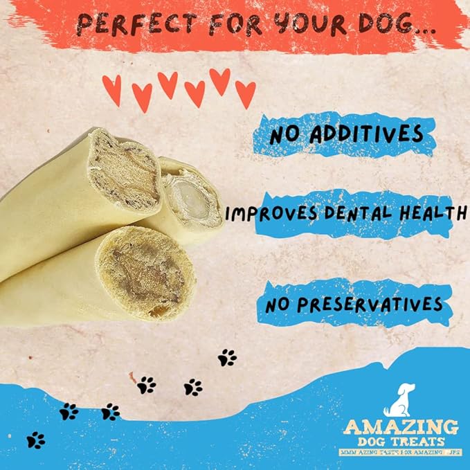 Amazing Dog Treats - Monster Thick Cow Tail Bone 6 Inch (13 oz - 6 to 7 Jumbo Pcs/Pack) - Sourced from Grass Fed Cattle - Sourced from Grass Fed Cattle - Long Lasting Dog Chew - Rawhide Alternative-Mewly Pet