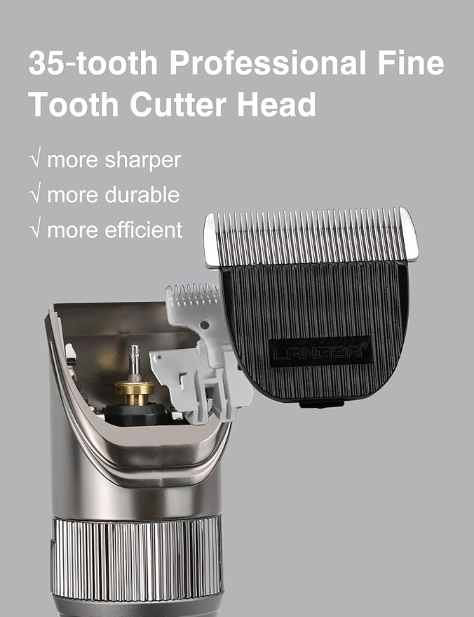 Dog Grooming Clippers High Power Dog Clipper for Thick Heavy Coats Low Noise Plug-in Pet Trimmer Pet Professional Grooming Clippers with Guard Combs Brush for Dogs Cats and Other Animals-Mewly Pet