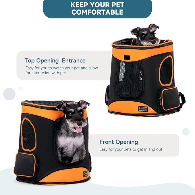 Petsfit Dog Backpack Carrier with Upgrade Waist Cushion Design to Better Fit The Waist, Suitable for Small and Medium Dogs Cats, and Rabbits up to 18 Pounds-Mewly Pet