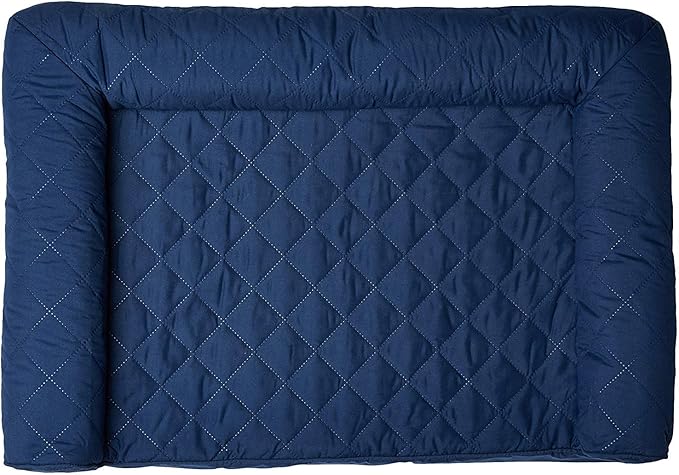 Furhaven Orthopedic Dog Bed for Medium/Small Dogs w/ Removable Bolsters & Washable Cover, For Dogs Up to 35 lbs - Quilted Sofa - Navy (Blue), Medium-Mewly Pet