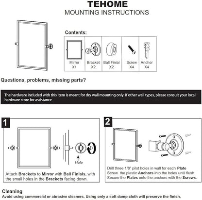 Black Metal Framed Pivot Rectangle Bathroom Mirror Tilting Beveled Vanity Mirrors for Wall, Overall 23.9 x 24 inches (Mirrror 20 x 24 inches)