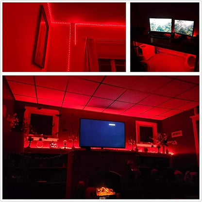 100Ft LED Rope Lights, LED Strip Lights Outdoor Waterproof Decorative Lighting for Indoor/Outdoor, Eaves, Backyards Garden, Halloween and Christmas Decorations(Red)
