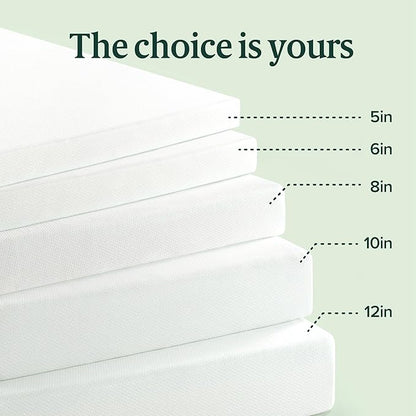 ZINUS 10 Inch Twin Green Tea Memory Foam Mattress [New Version], Fiberglass free, Medium Firm Feel, Zoned Pressure Relief, Certified Safe Foams & Fabric, Mattress in A Box